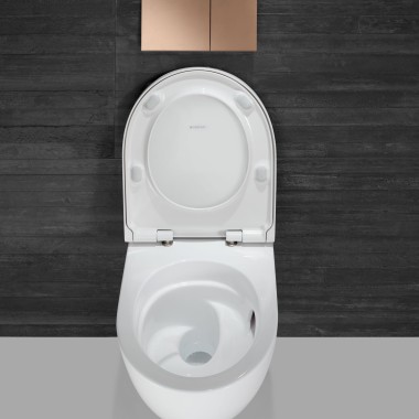 Åbent Acanto-toilet med TurboFlush-skylleteknik