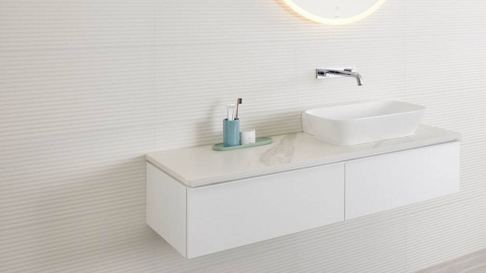 Hvidt badeværelse fra Geberit Hvidt badeværelse fra Geberit