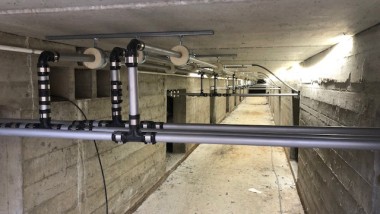 Geberit rør i Kampsax Kollegiet (© Geberit) Geberit rør i Kampsax Kollegiet (© Geberit)