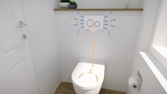 WC med Geberit DuoFresh lugtudsugningsenhed WC med Geberit DuoFresh lugtudsugningsenhed