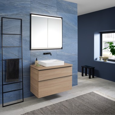 Mix & Match Geberit ONE-håndvask til bordplademontering med Geberit iCon-underskab Mix & Match Geberit ONE-håndvask til bordplademontering med Geberit iCon-underskab
