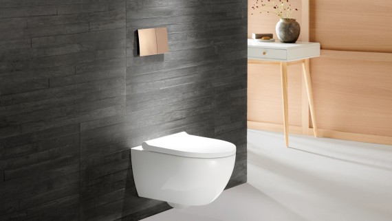 Acanto toilet med Turboflush og Sigma70 betjeningsplade (© Geberit) Acanto toilet med Turboflush og Sigma70 betjeningsplade (© Geberit)