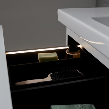 Geberit iCon washbasin cabinet with integrated light strip