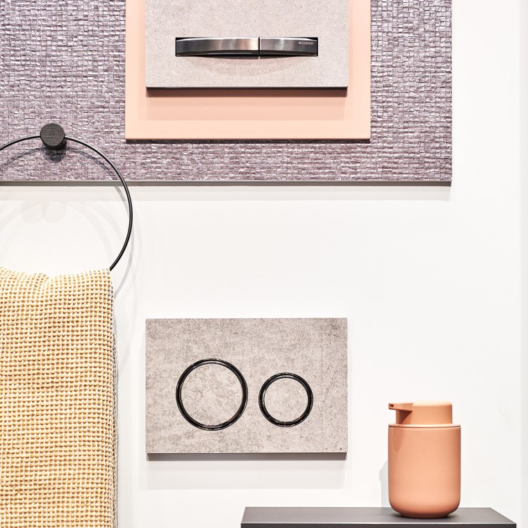 Et mix af materialer på badeværelse gør det mere hyggeligt Et mix af materialer på badeværelse gør det mere hyggeligt