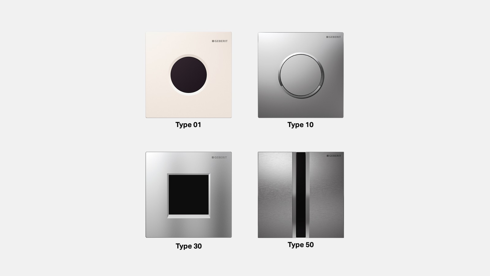 Infrarøde og mekaniske Geberit betjeningsplader til urinaler