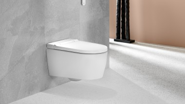 Geberit AquaClean shower toilet with spray nozzle
