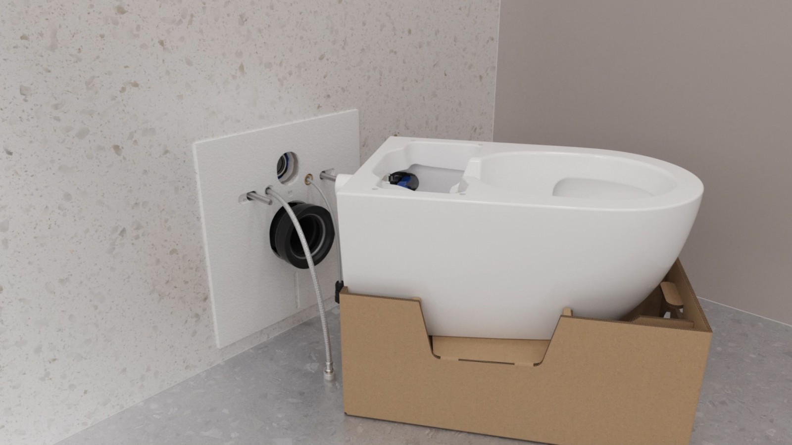 Emballagen er en god installationshjælp.