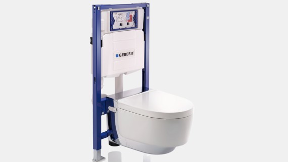 Geberit Duofix element til væghængt toiletskål med Geberit AquaClean Mera