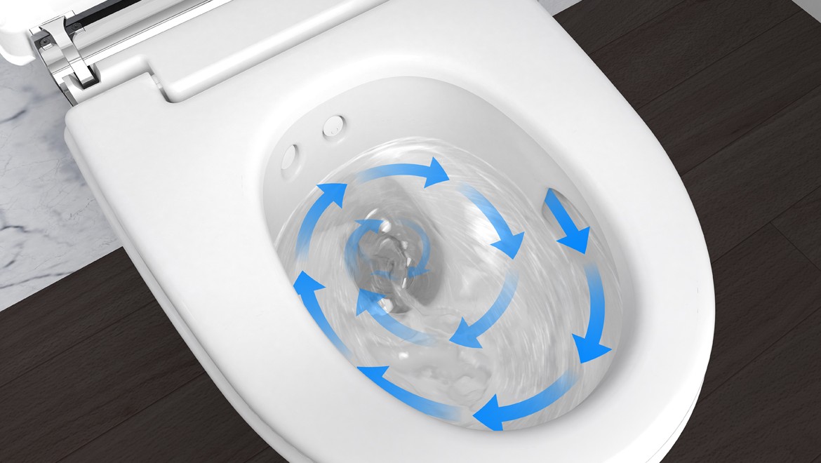 Geberit AquaClean TurboFlush-skylleteknik Geberit AquaClean TurboFlush-skylleteknik