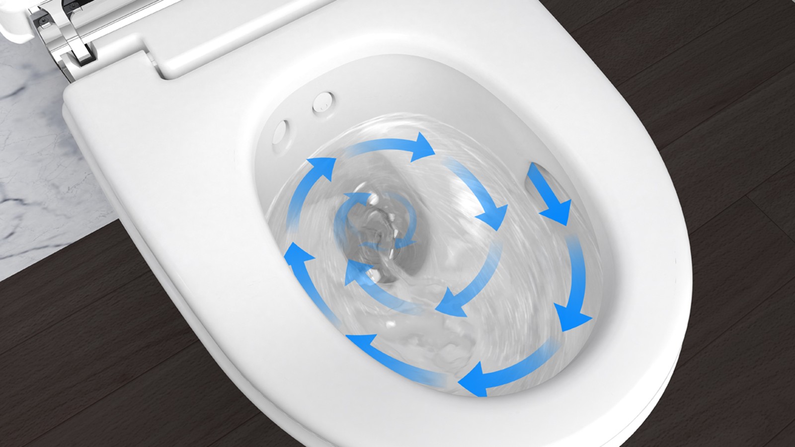 Geberit AquaClean TurboFlush-skylleteknik Geberit AquaClean TurboFlush-skylleteknik