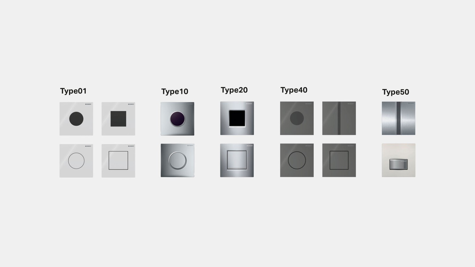 Oversigt over Geberit-frontplader Oversigt over Geberit-frontplader