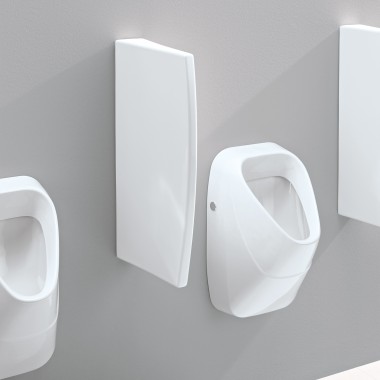 Geberit-skillevæg lavet af porcelæn med skjulte fastgørelser Geberit-skillevæg lavet af porcelæn med skjulte fastgørelser