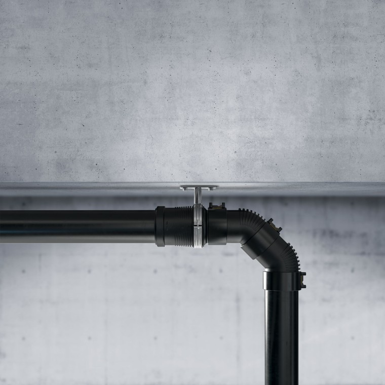 Perfekt skrå – Geberit Silent-db20 fitting til forskydning Perfekt skrå – Geberit Silent-db20 fitting til forskydning