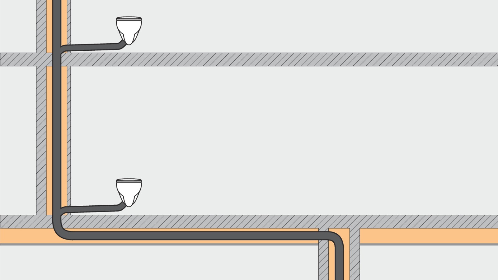 Afløbssystemer med Geberit SuperTube kræver mindre plads og giver større frihed i planlægningen. Afløbssystemer med Geberit SuperTube kræver mindre plads og giver større frihed i planlægningen.