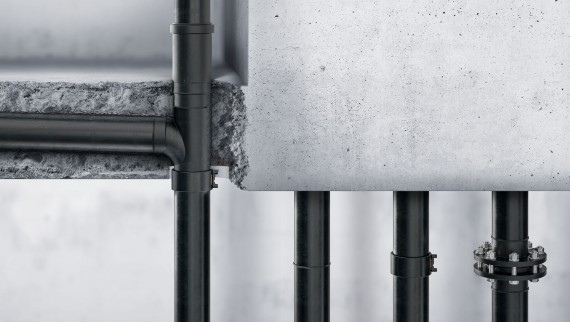 Geberit PE rør og fitting i beton Geberit PE rør og fitting i beton