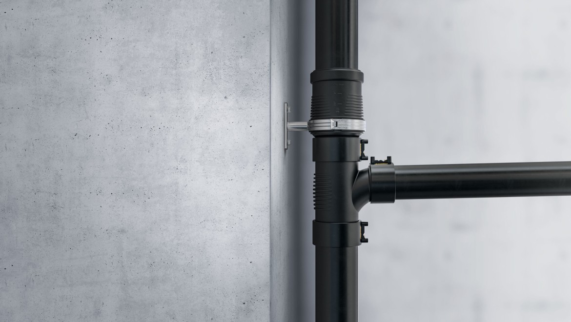 Lydisoleringsribber på Geberit Silent-db20-fittings