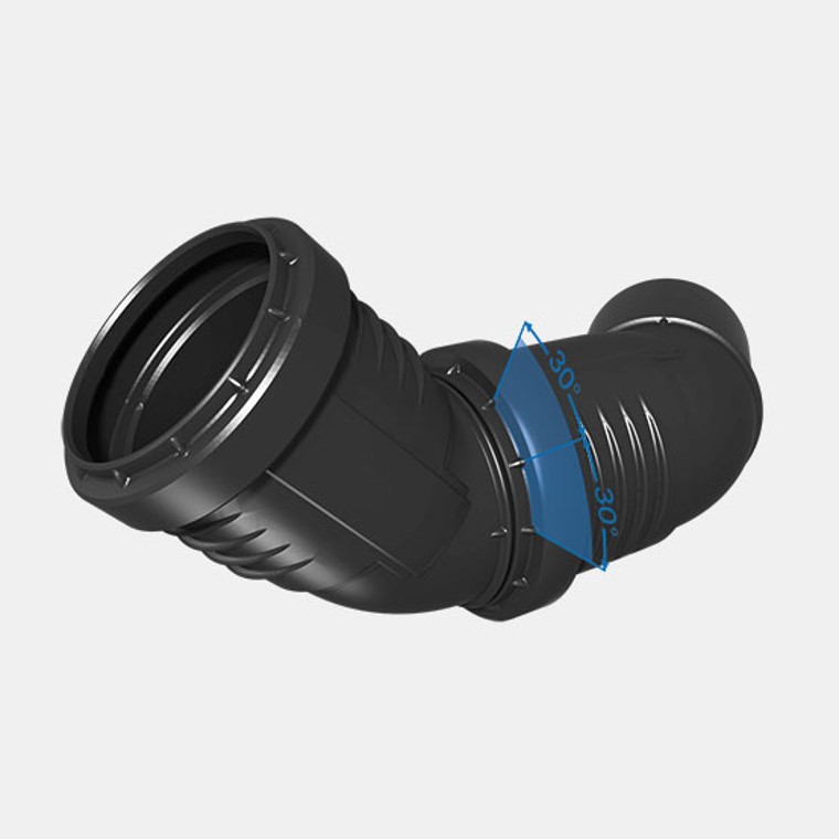 Tidsbesparende justering: 30°-markeringerne gør det muligt at justere fittings hurtigt og præcist.