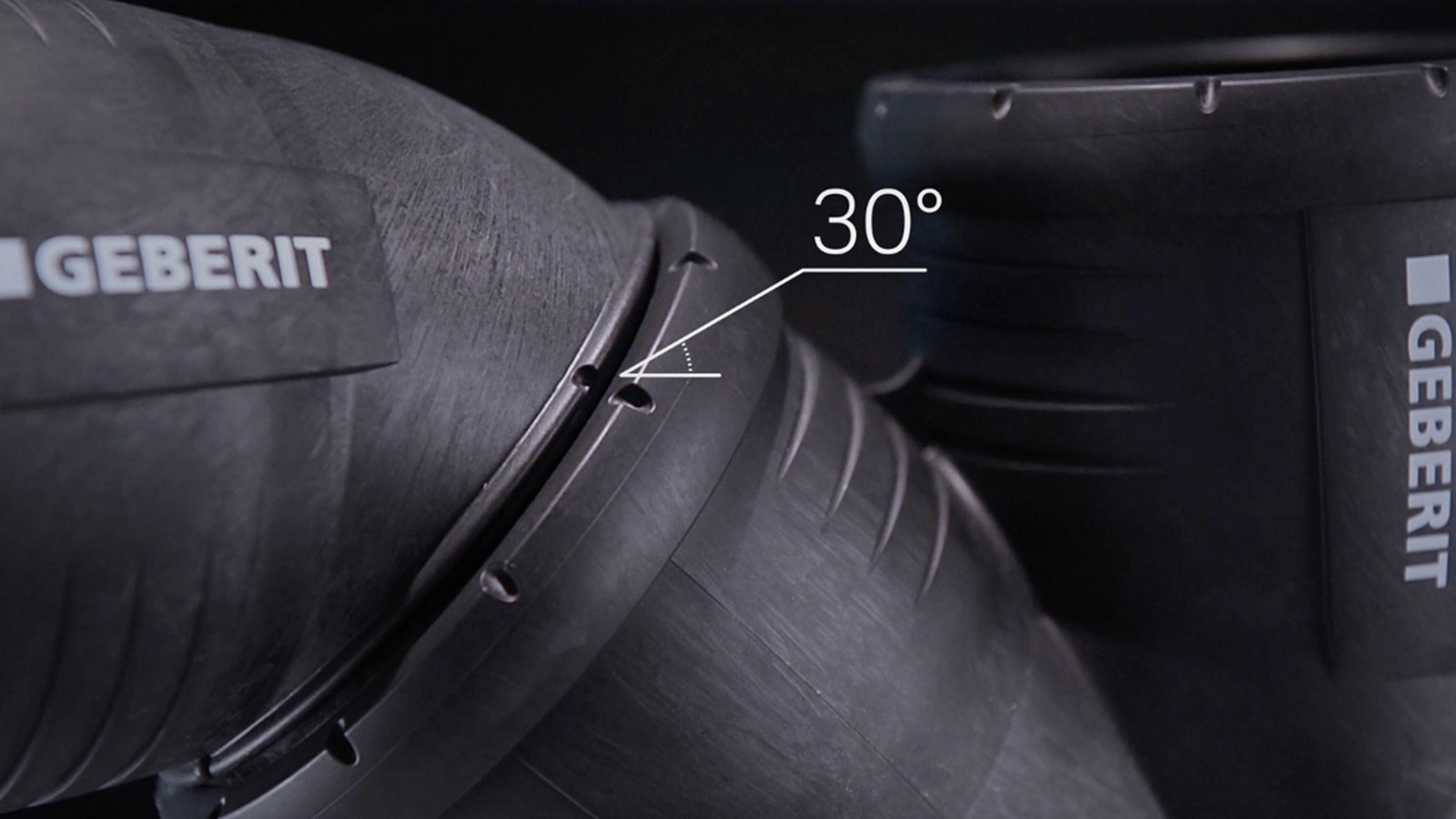 Tidsbesparende justering: 30°-markeringerne gør det muligt at justere fittings hurtigt og præcist. Tidsbesparende justering: 30°-markeringerne gør det muligt at justere fittings hurtigt og præcist.