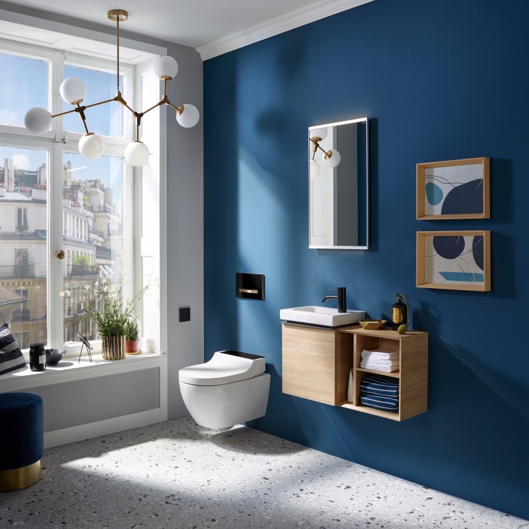 Geberit AquaClean Tuma douchetoilet med sort toiletlåg Geberit AquaClean Tuma douchetoilet med sort toiletlåg