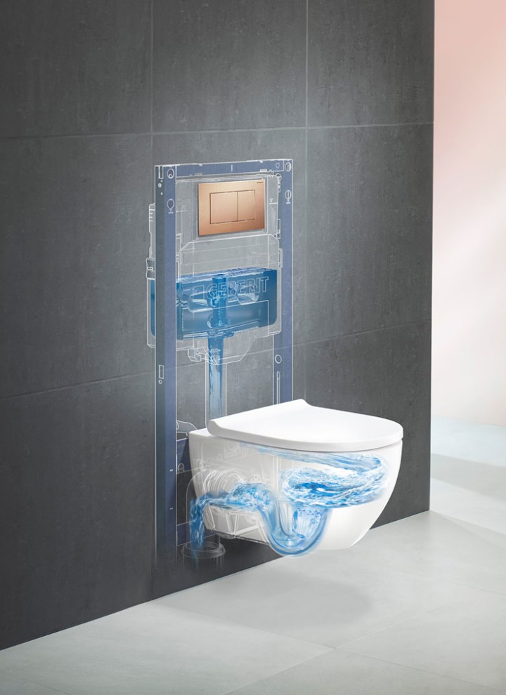 Geberit WC-system med Acanto toilet, TurboFlush og Geberit Sigma40 betjeningsplade Geberit WC-system med Acanto toilet, TurboFlush og Geberit Sigma40 betjeningsplade