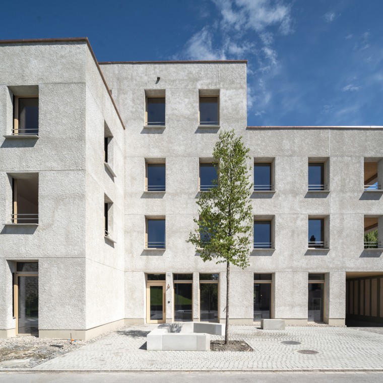 Materialer udviklet internt, såsom Cancret hampbeton, anvendes i Widnau-projektet. (© Openly / Jens Ellensohn)