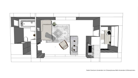 Illustration af Tiny House (© Woonpioniers) Illustration af Tiny House (© Woonpioniers)