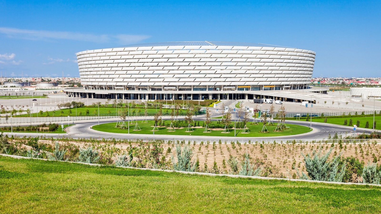 Baku Olimpiyat Stadyumu, Baku, Aserbaidschan (© Andrey Khrobostov / Alamy Stock Photo) Baku Olimpiyat Stadyumu, Baku, Aserbaidschan (© Andrey Khrobostov / Alamy Stock Photo)