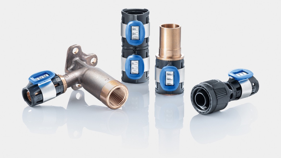 mfattende udvalg af fittings lavet af PPSU, blyfri rødgods og blyfri siliciumbronze. Udvalget inkluderer både standard- og specialfittings.