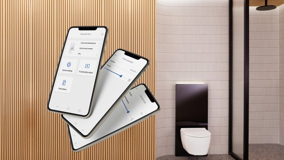 Geberit Home –til det nye Geberit Monolith Plus cisternemodul (© Geberit)