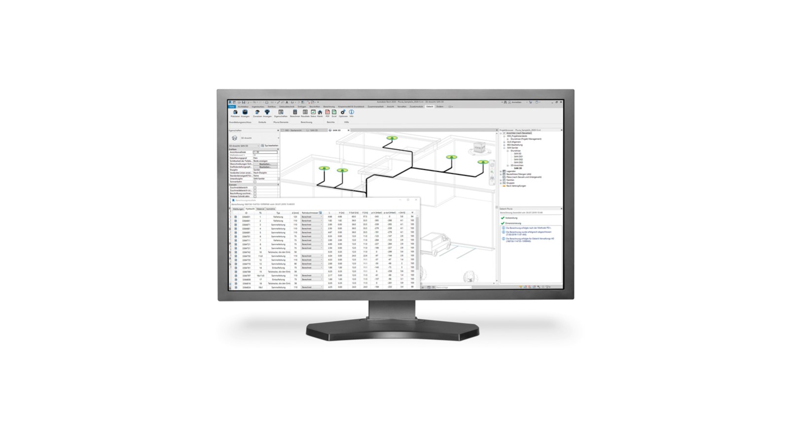 Skærmbillede af en beregningsforespørgsel for Pluvia
