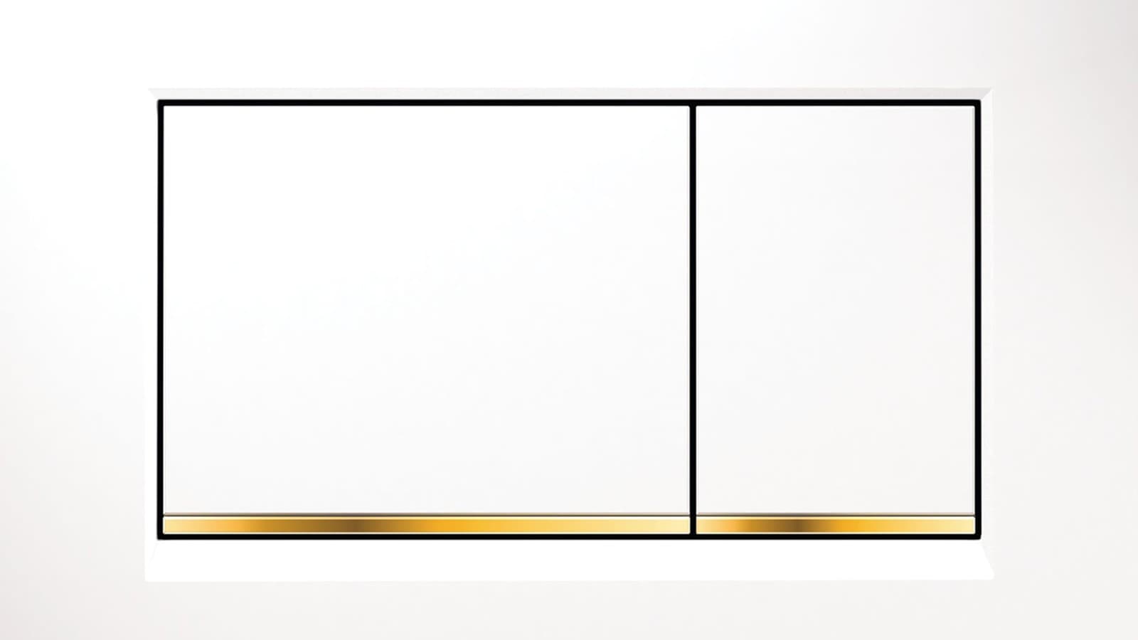 Sigma30 betjeningsplade i hvid med guld Sigma30 betjeningsplade i hvid med guld