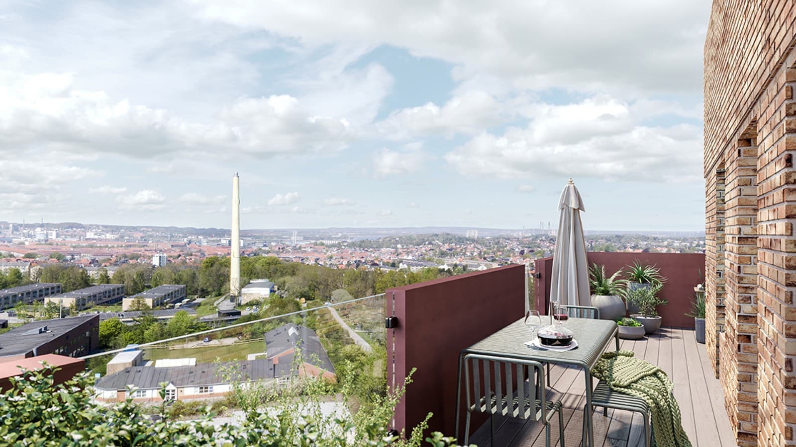 Udsigt fra altan Parkbyen i Aalborg Udsigt fra altan Parkbyen i Aalborg