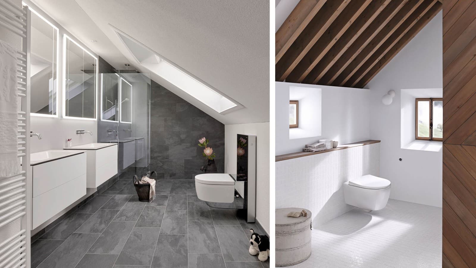 Skråvægge på badeværelset Skråvægge på badeværelset