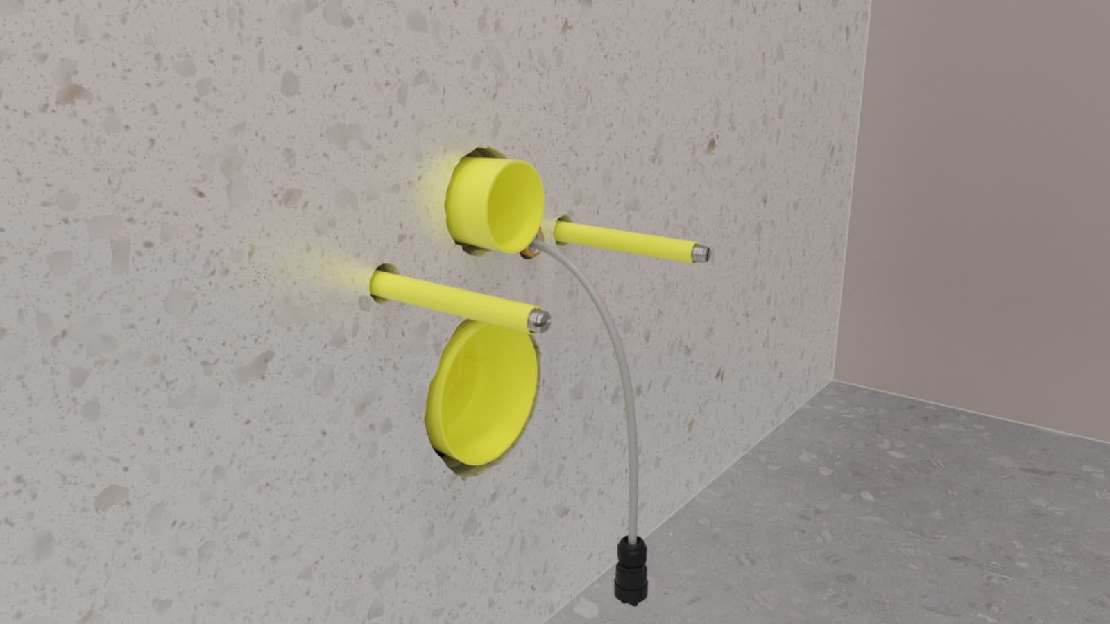 Elektrikeren forbereder el, så du kun skal tilslutte vandledningerne og de elektriske kabler Elektrikeren forbereder el, så du kun skal tilslutte vandledningerne og de elektriske kabler