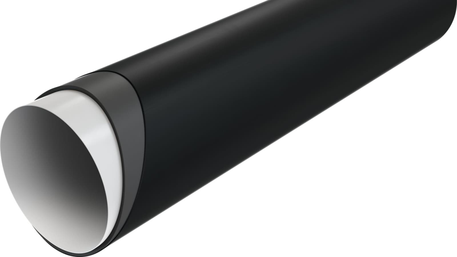 Tværsnitsvisning af et Silent-PP rør med lag Tværsnitsvisning af et Silent-PP rør med lag