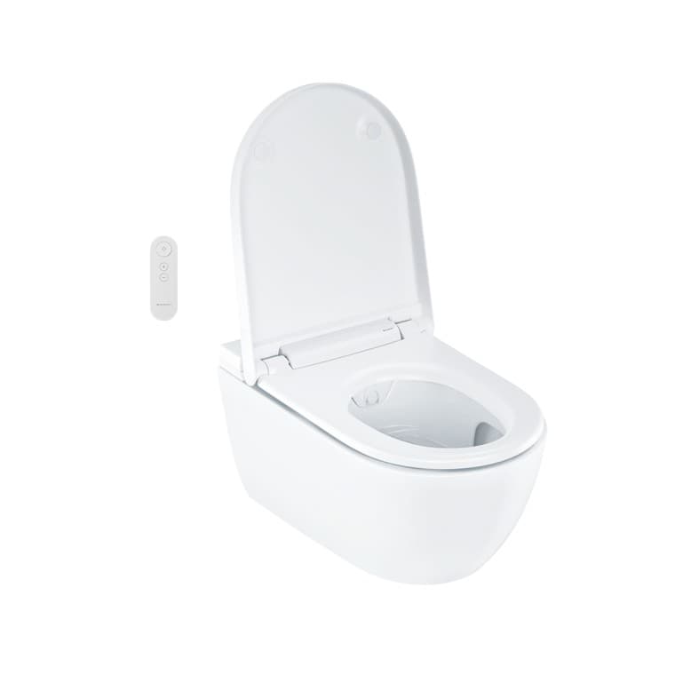 Geberit AquaClean Alba med åbent toiletlåg Geberit AquaClean Alba med åbent toiletlåg