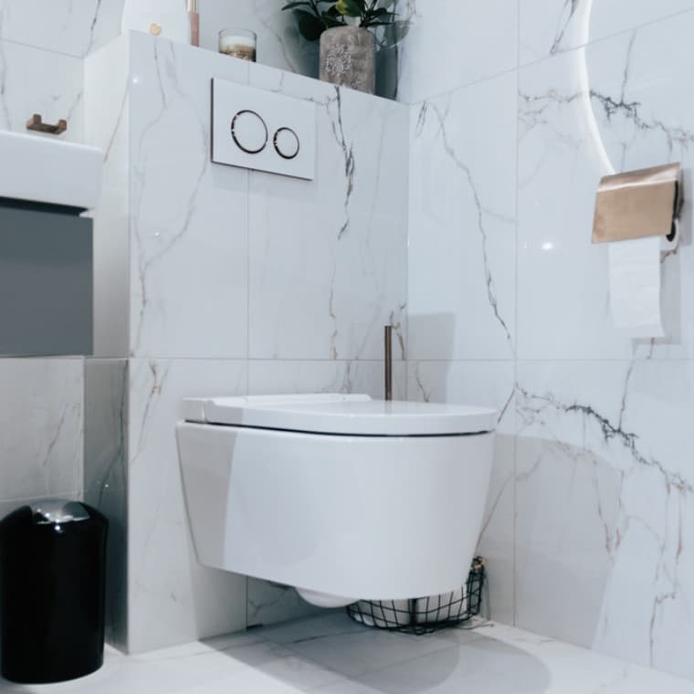Geberit AquaClean brusetoilet kombineret med Sigma21 aktuatorpladen Geberit AquaClean brusetoilet kombineret med Sigma21 aktuatorpladen