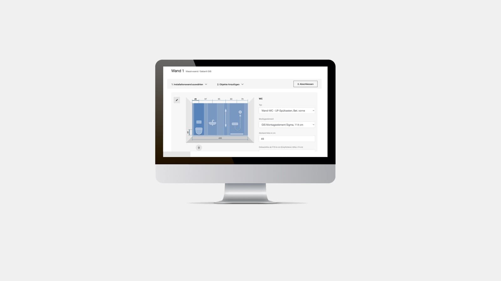 Geberit GIS/Duofix beregneren Geberit GIS/Duofix beregneren