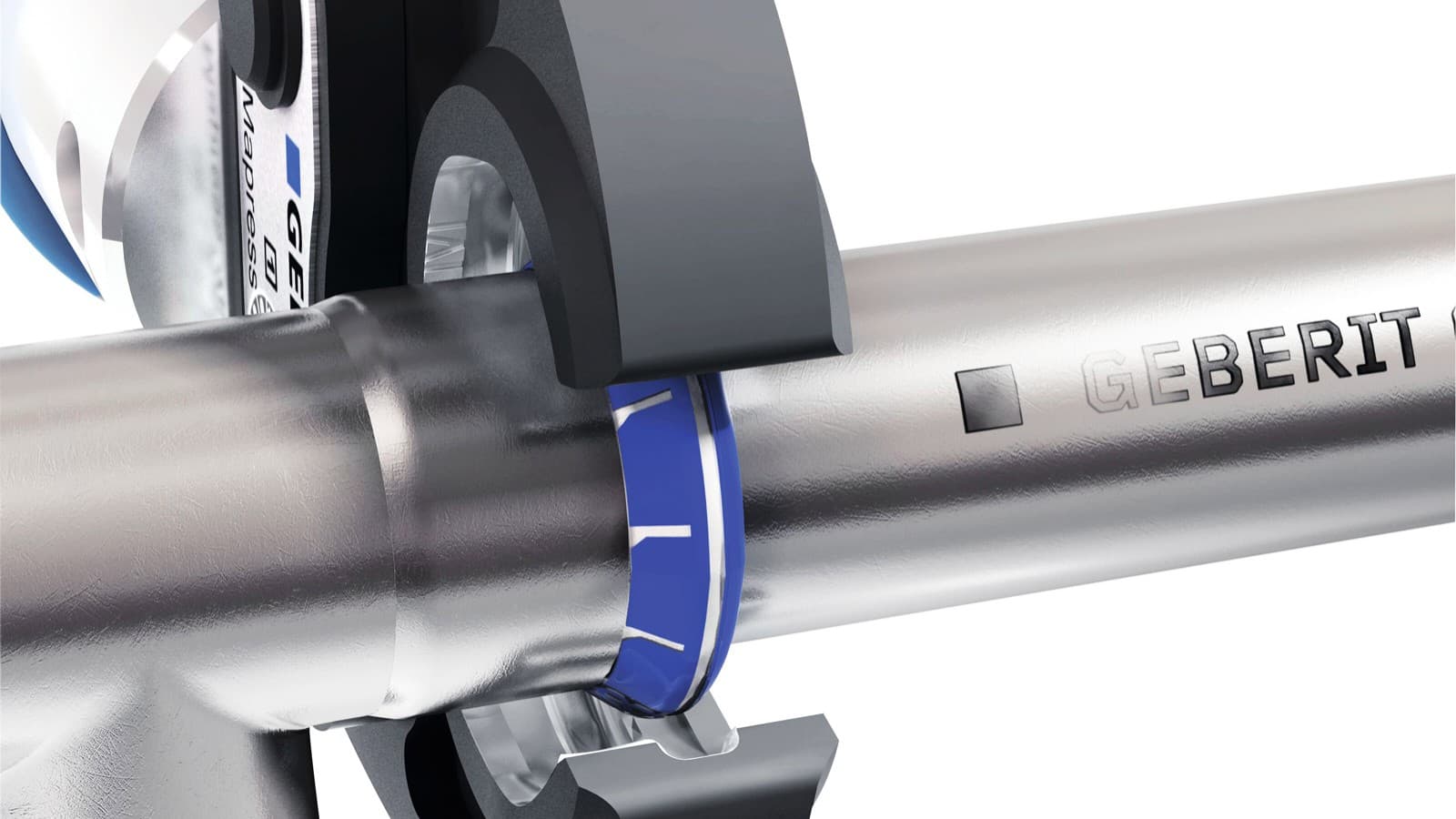 Defineret kæbeføring med Geberit Mapress fittings i rustfrit stål Defineret kæbeføring med Geberit Mapress fittings i rustfrit stål
