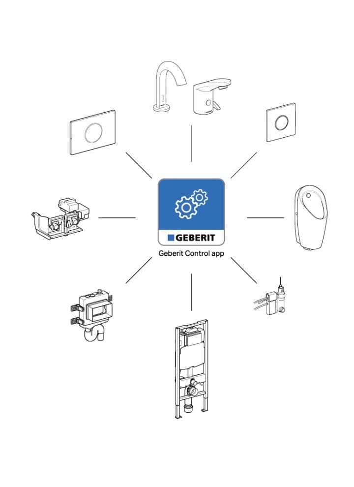 Geberit Control app overblik Geberit Control app overblik