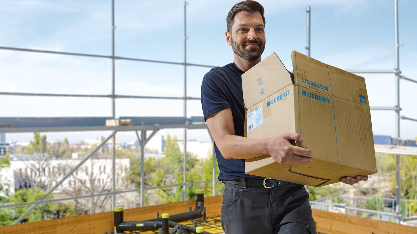 Geberit indstøbningsbeslag er lettere at transportere Geberit indstøbningsbeslag er lettere at transportere