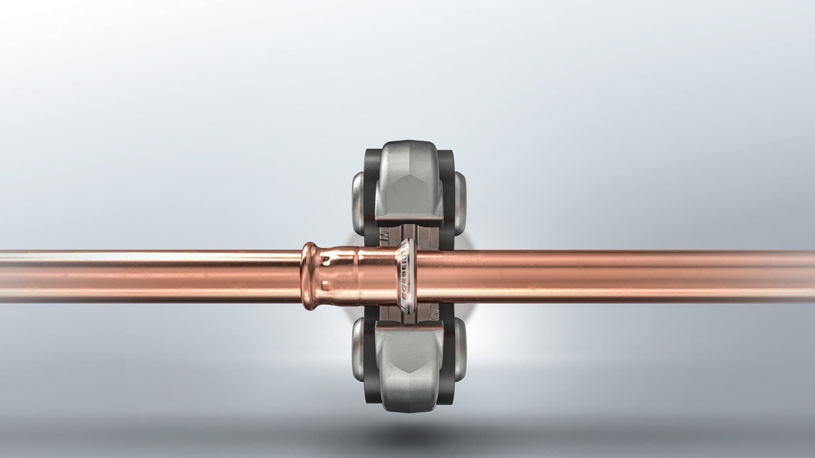 Geberit Mapress Kobber fitting med hvide presseindikatorer Geberit Mapress Kobber fitting med hvide presseindikatorer